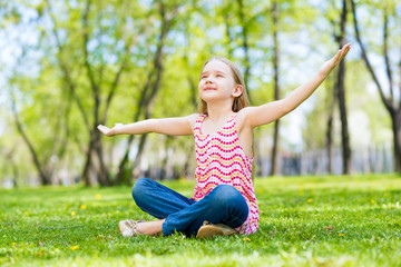 portrait of a girl in a park