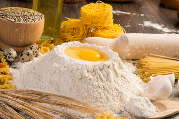 flour, eggs, wheat still-life