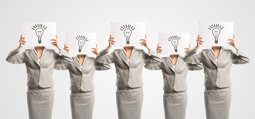 image of a businesswomen standing in a row
