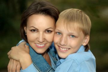 portrait of mother and son