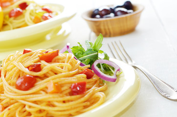 Spaghetti marinara pasta salad