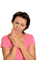 Fototapeta premium Sick woman with tooth pain