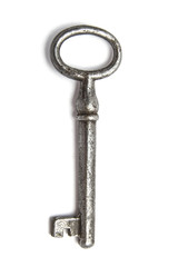 old key isolated on white background
