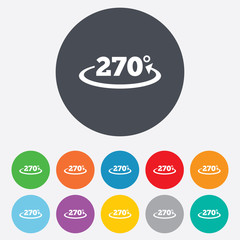 Angle 270 degrees sign icon. Geometry math symbol