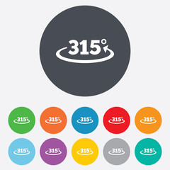 Angle 315 degrees sign icon. Geometry math symbol