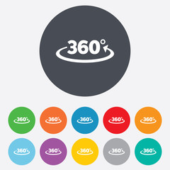 Angle 360 degrees sign icon. Geometry math symbol