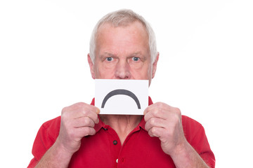 Unhappy senior man