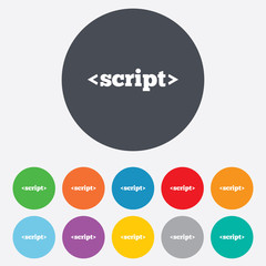 Script sign icon. Javascript code symbol.