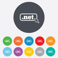 Domain NET sign icon. Top-level internet domain