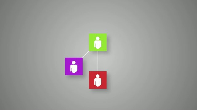 Social network connection concept, animated icons of community m