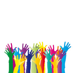 Helfende Hände - Silhouette, Gemeinwohl schaffen, gegenseitige Hilfe, Solidarität, Gemeinschaft stärken, Gesellschaft, Menschen helfen, vektor abstrakt