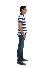 Naklejka premium indian male sideways casual wear and full body