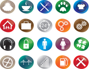 Social icon set illustrated on white