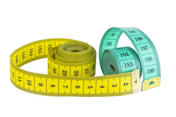 Tape-lines isolated on white