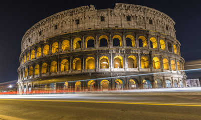 Colosseum with traffic