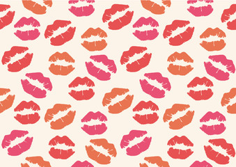 lipstick mark seamless pattern