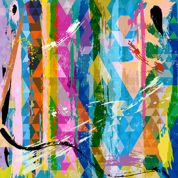 abstract background composition, with paint strokes, splashes an