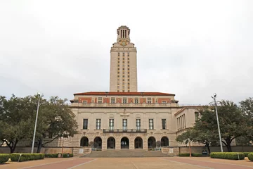 Raamstickers Hoofdgebouw aan de Universiteit van Texas op de campus van Austin © sbgoodwin