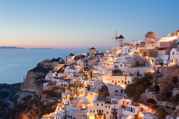 Oia Santorini Greece at dusk