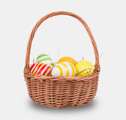 easter eggs and basket