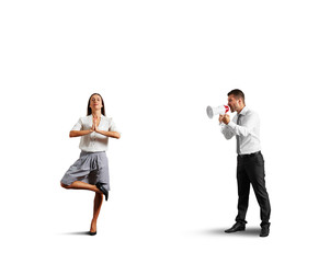 young man screaming at woman