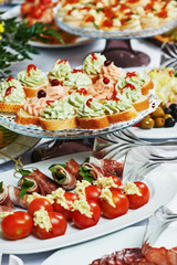 close-up catering table set