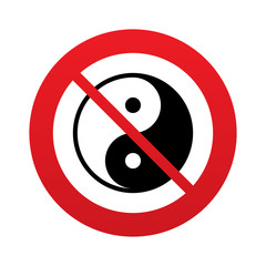 Ying yang sign icon. Harmony and balance symbol.