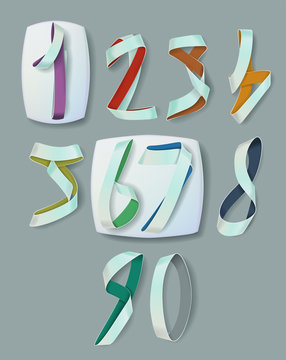 Ribbon Numerals for Infographics and Anniversaries