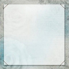 blue and grey textured  background with floral elements