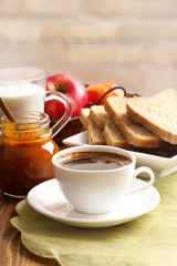 Breakfast and coffee