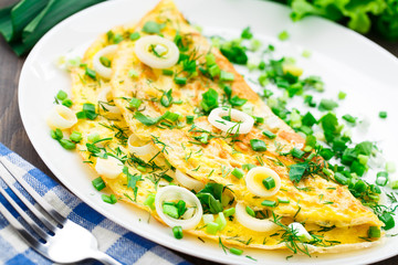 Omelette with fresh herbs