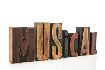 Musical in vintage text