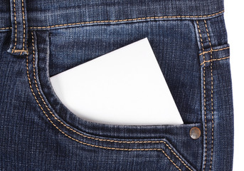 Sticker in pocket jeans