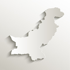 Pakistan map card paper 3D natural vector