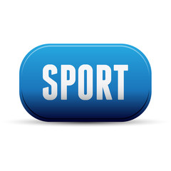 Sport button blue vector