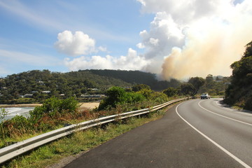 Bushfire on the Great Ocean Road, Australia