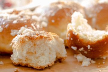 Dumplings with garlic and red borsch