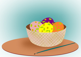 Basket with Easter Eggs