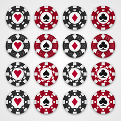 Nice set of casino gambling chips