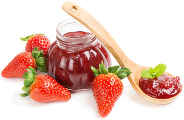 strawberry jam with  berries