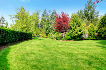 Naklejka premium Beautiful farm house backyard