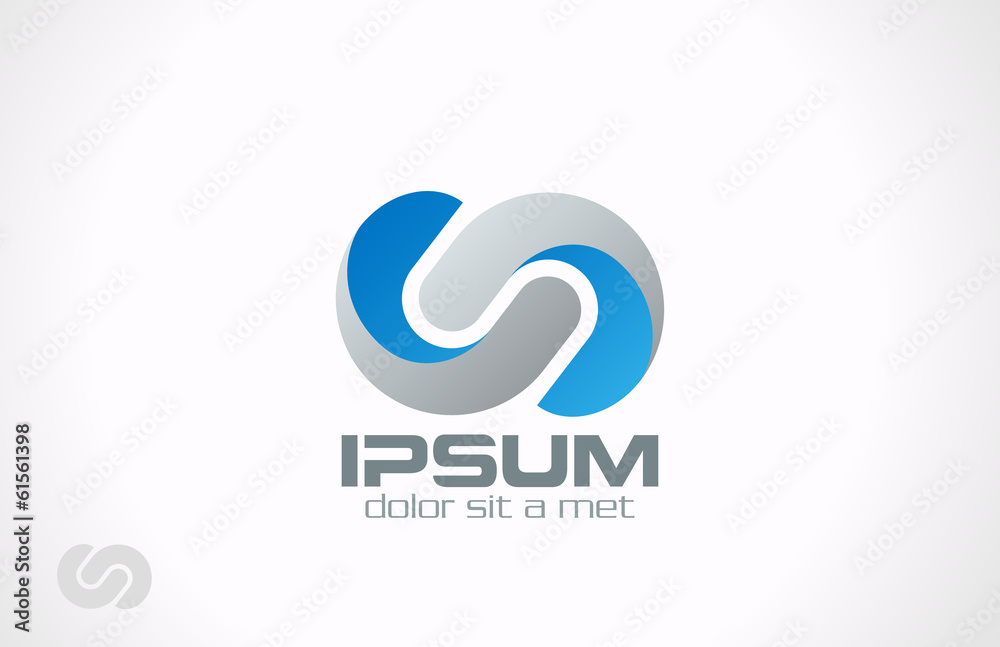 Poster logo business corporate abstract loop infinity vector icon