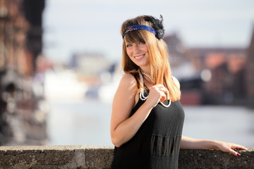 Flapper girl vintage woman in 1920s style Gdansk