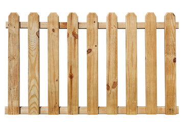 wood fence isolated on white background