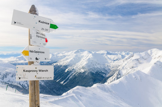 Obraz Tatrry, drogowskaz