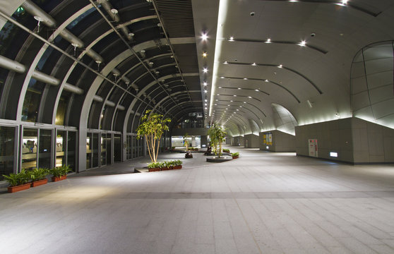 interior lobby hall of the modern station building