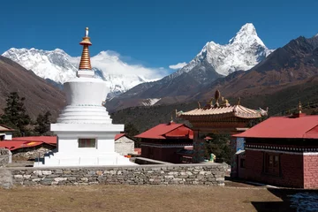 Papier Peint photo Lhotse Stupa at Tengboche Monastery, Solukhumbu, Nepal