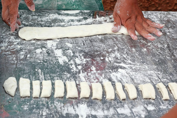 Deep-fried dough stick in the market