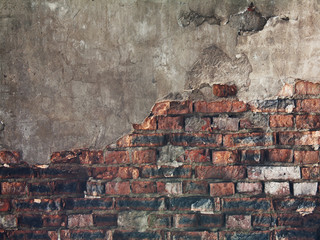 A red old brick masonry