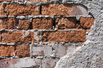 A red old brick masonry